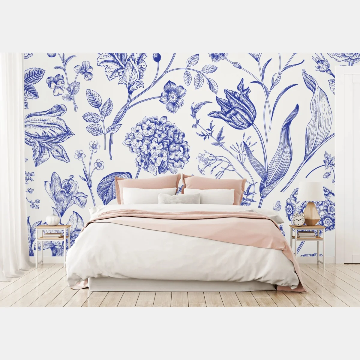 Fototapete klassisches blaues toile blumenmuster – Wallnifity® Fototapete klassisches blaues toile blumenmuster – Wallnifity®
