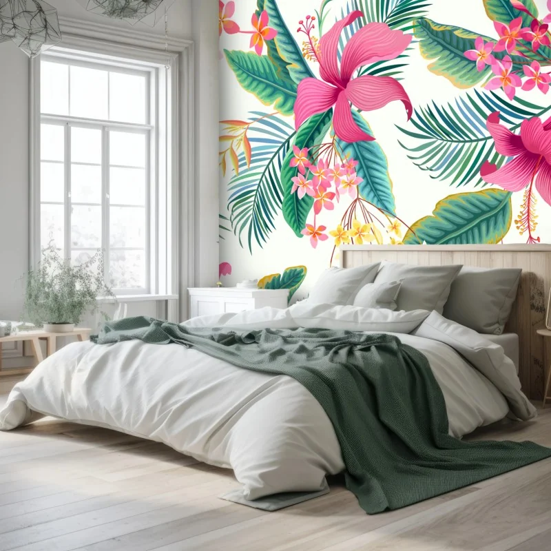 Fototapete tropisches botanisches blumenmuster