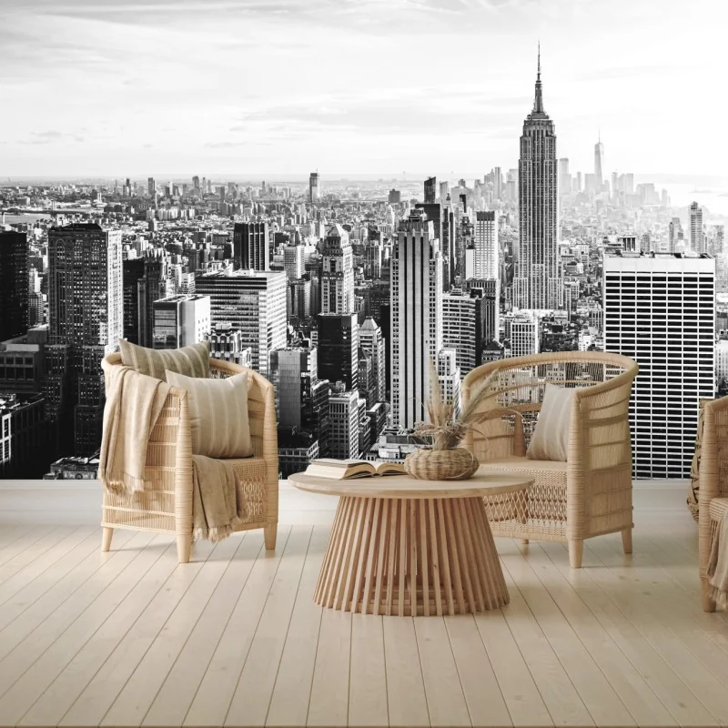 Fototapete New York panorama in schwarzweiß – Wallnifity® Fototapete New York panorama in schwarzweiß – Wallnifity®