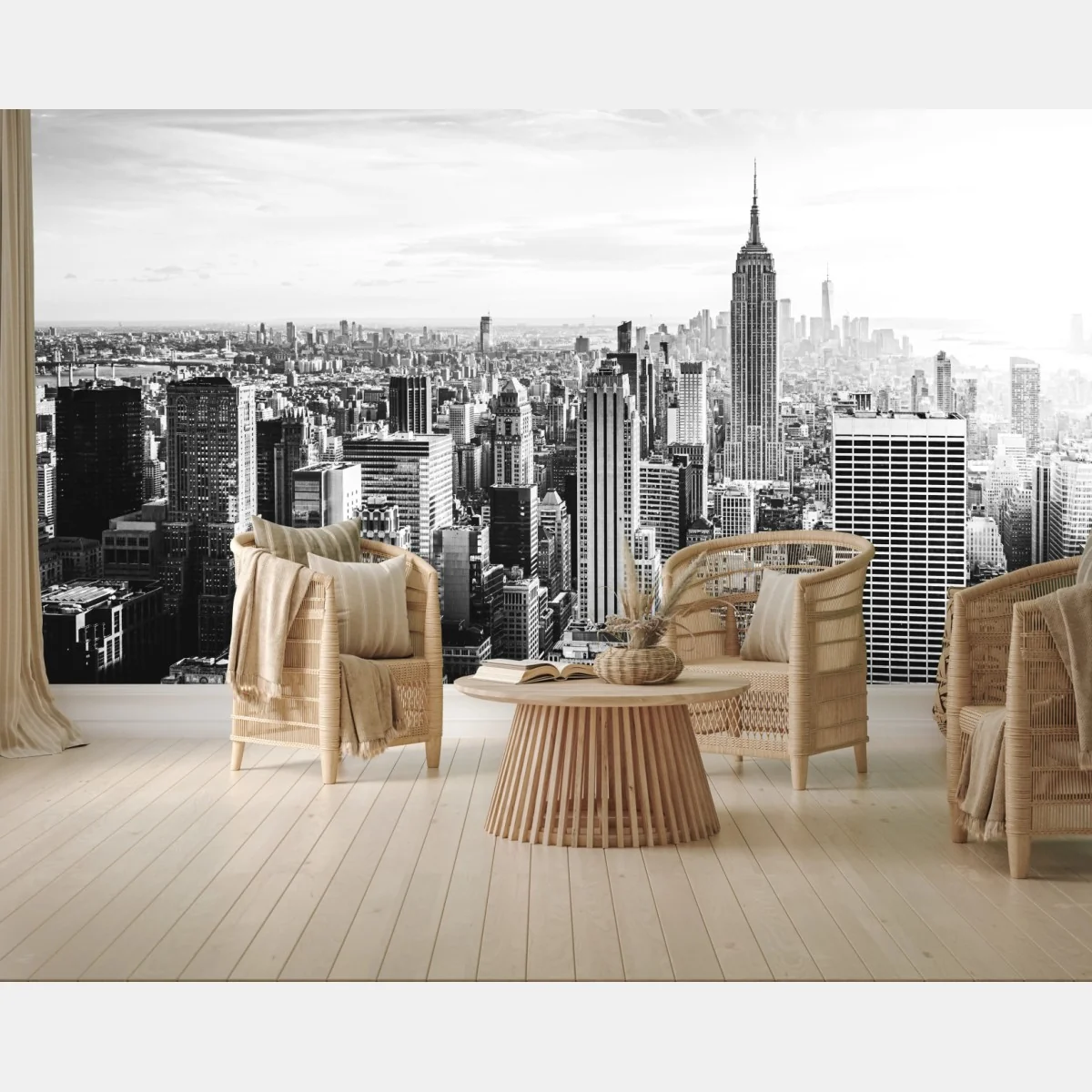 Fototapete New York panorama in schwarzweiß – Wallnifity® Fototapete New York panorama in schwarzweiß – Wallnifity®