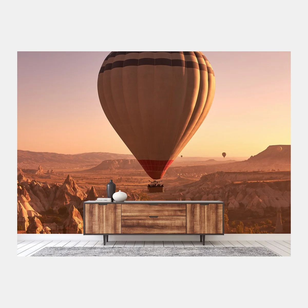 Fototapete heißluftballon über Kappadokien bei sonnenaufgang – Wallnifity®