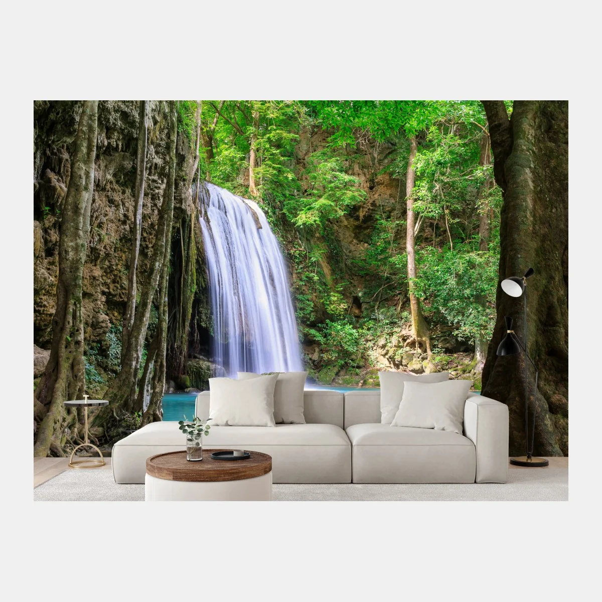 Fototapete ruhiger wasserfall im Erawan Nationalpark – Wallnifity® Fototapete ruhiger wasserfall im Erawan Nationalpark – Wallnifity®