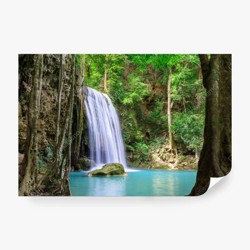 Fototapete ruhiger wasserfall im Erawan Nationalpark