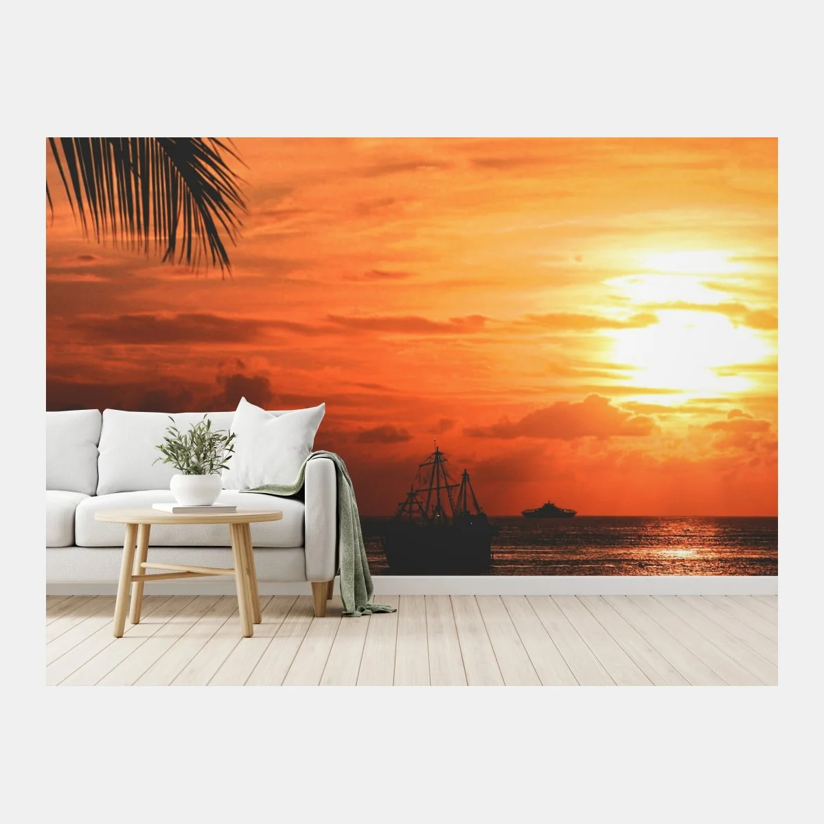 Fototapete tropischer sonnenuntergang am meer – Wallnifity® Fototapete tropischer sonnenuntergang am meer – Wallnifity®