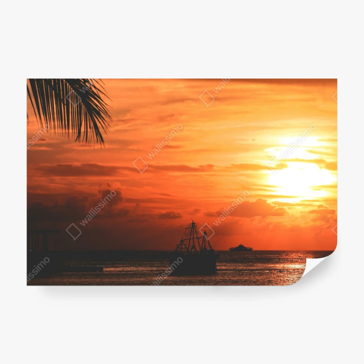 Fototapete tropischer sonnenuntergang am meer – Wallnifity® Fototapete tropischer sonnenuntergang am meer – Wallnifity®