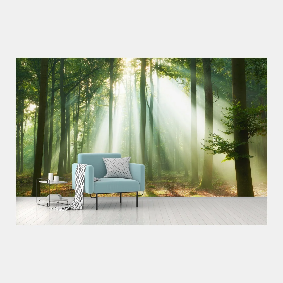 Fototapete morgendliches licht im wald – Wallnifity® Fototapete morgendliches licht im wald – Wallnifity®