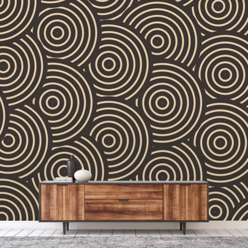 Fototapete retro konzentrische kreise muster