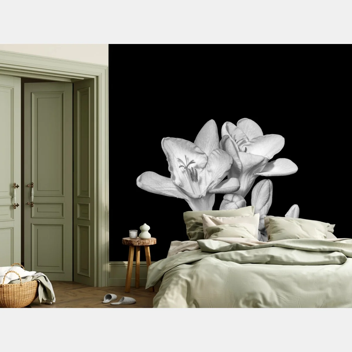 Fototapete zarte freesie in monochrom – Wallnifity® Fototapete zarte freesie in monochrom – Wallnifity®