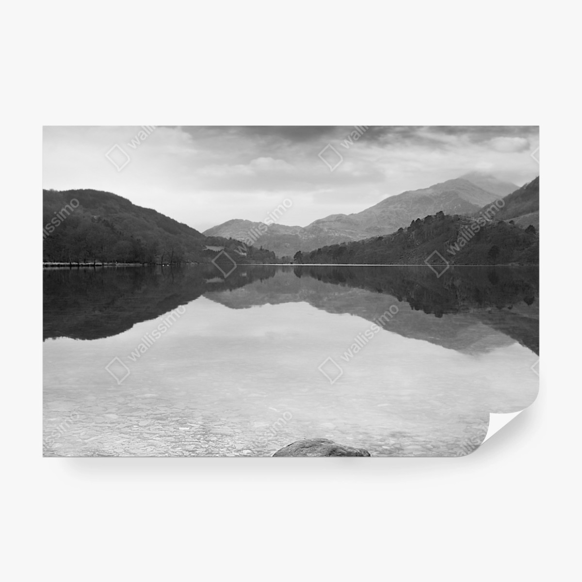 Fototapete ruhiger bergsee mit spiegelung – Wallnifity® Fototapete ruhiger bergsee mit spiegelung – Wallnifity®