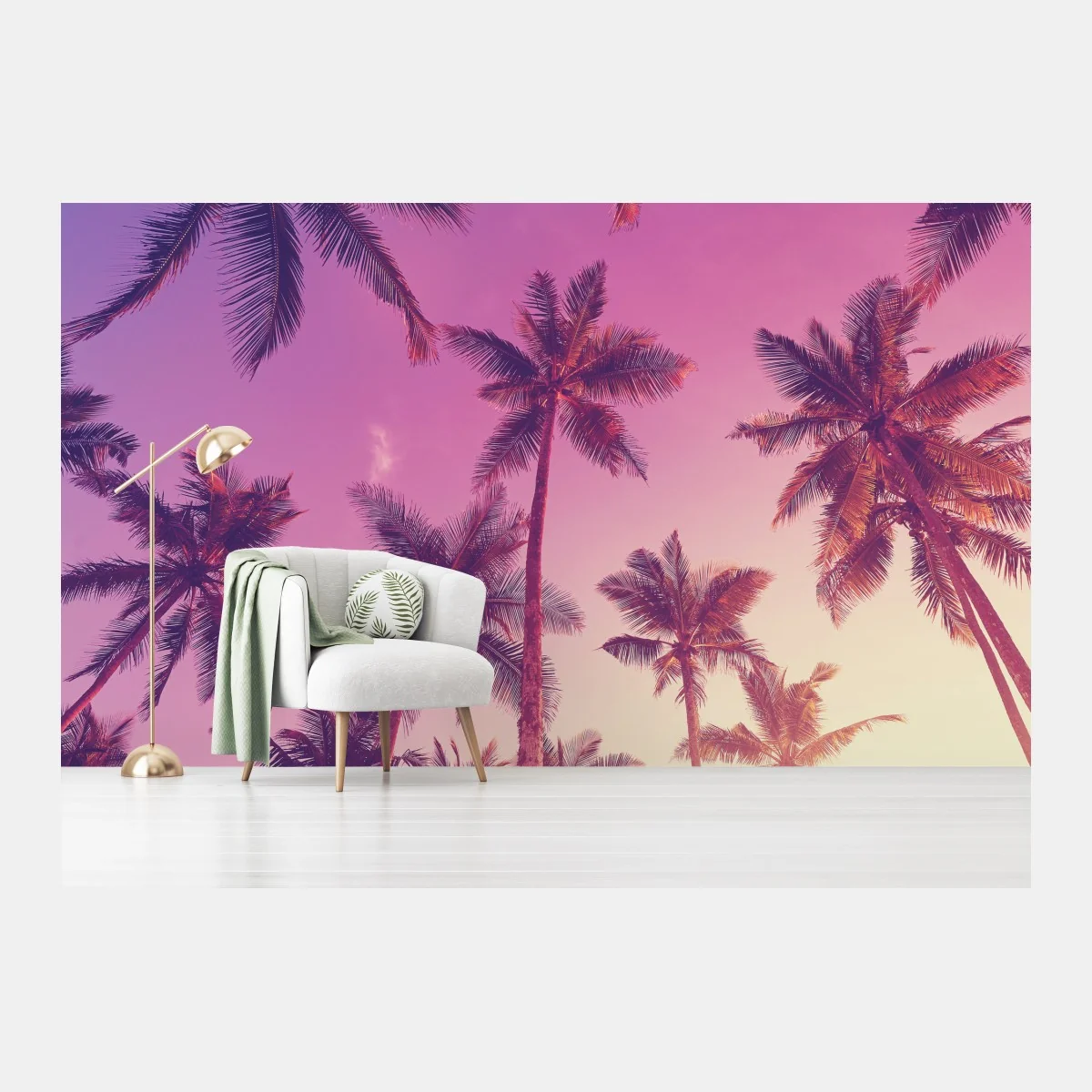 Fototapete tropische palmen beim sonnenuntergang – Wallnifity®