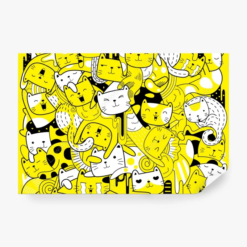 Fototapete goldene tropische blätter line art – Wallnifity®