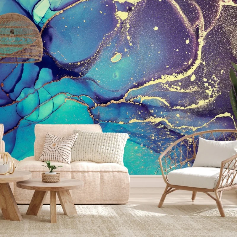Fototapete türkis und gold fließende marmorabstraktion – Wallnifity® Fototapete türkis und gold fließende marmorabstraktion – Wallnifity®