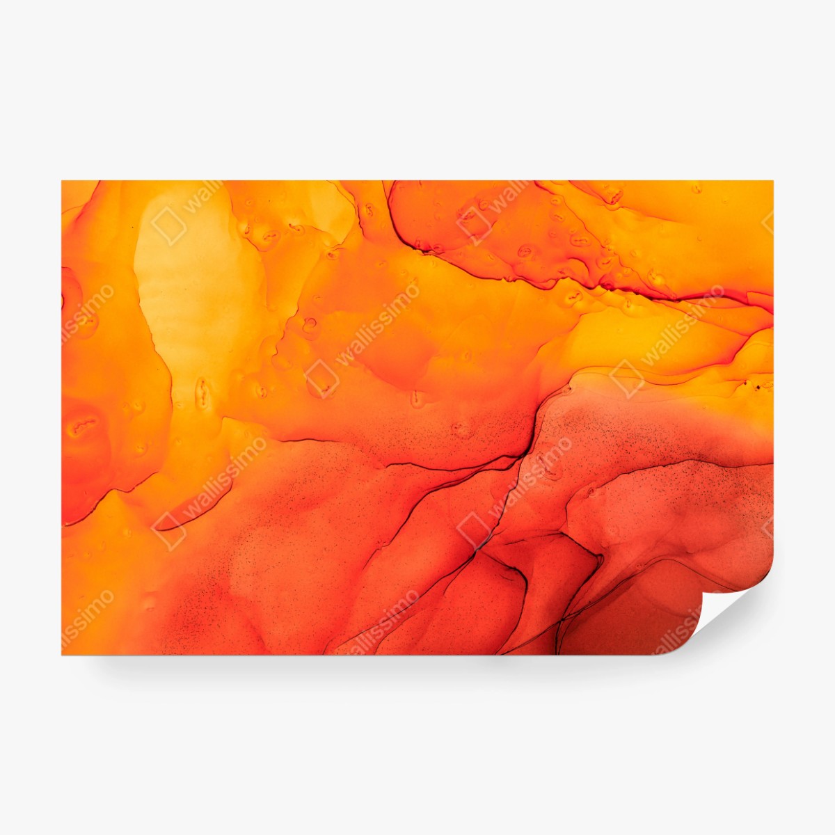 Fototapete lebendige orange abstrakte alkoholkunst – Wallnifity®