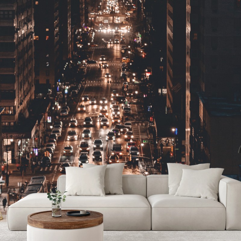 Fototapete Manhattan nächtliche avenue