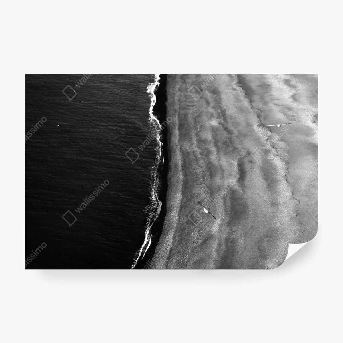 Fototapete monochrome küstenaufnahme aus der luft – Wallnifity®