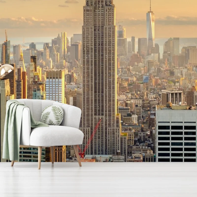 Fototapete New York skyline bei sonnenuntergang – Wallnifity®