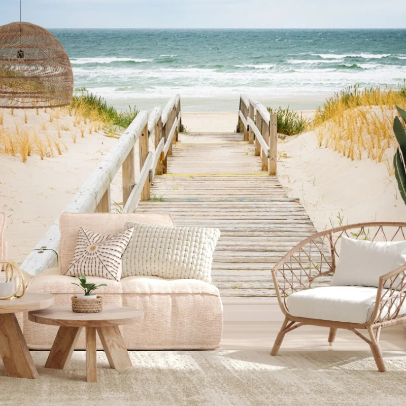 Fototapete holzsteg zum meer, Sylt