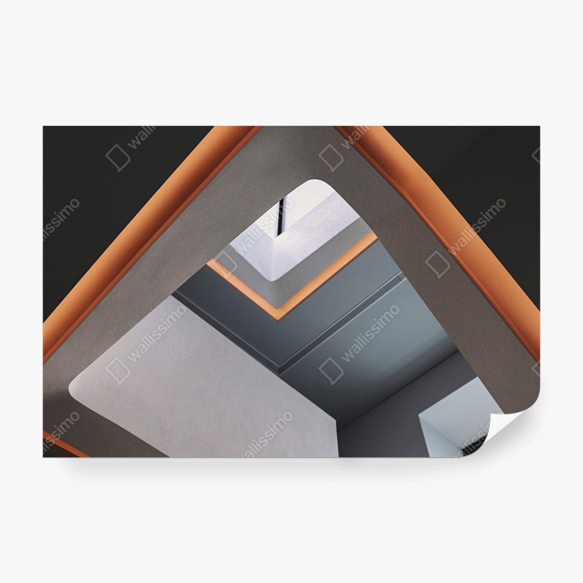 Fototapete minimalistisches geometrisches interieur mit oberlicht – Wallnifity®