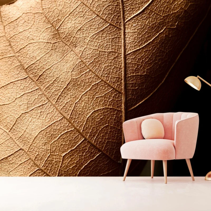 Fototapete strukturiertes trockenes blatt nahaufnahme