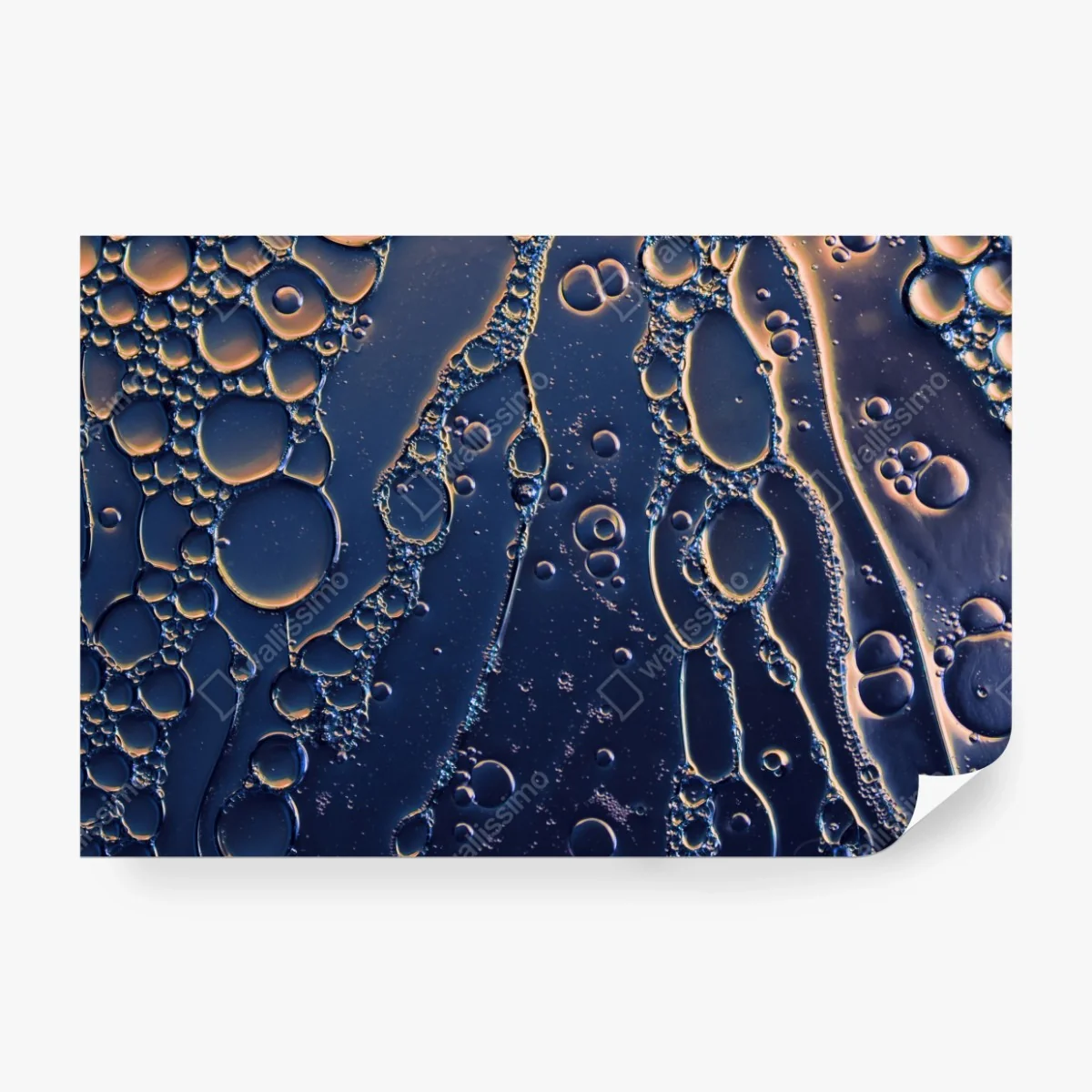 Fototapete blaue und goldene abstrakte blasen – Wallnifity® Fototapete blaue und goldene abstrakte blasen – Wallnifity®