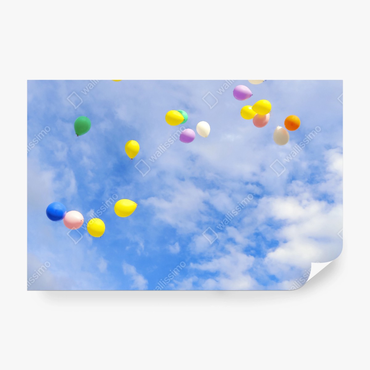 Fototapete bunte luftballons steigen in den himmel – Wallnifity®