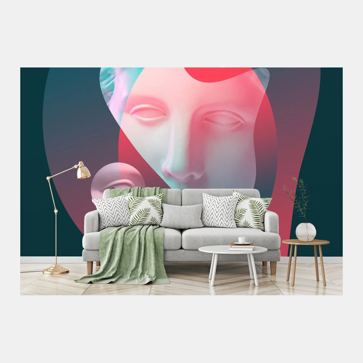 Fototapete surreales klassisches gesicht im duoton – Wallnifity® Fototapete surreales klassisches gesicht im duoton – Wallnifity®