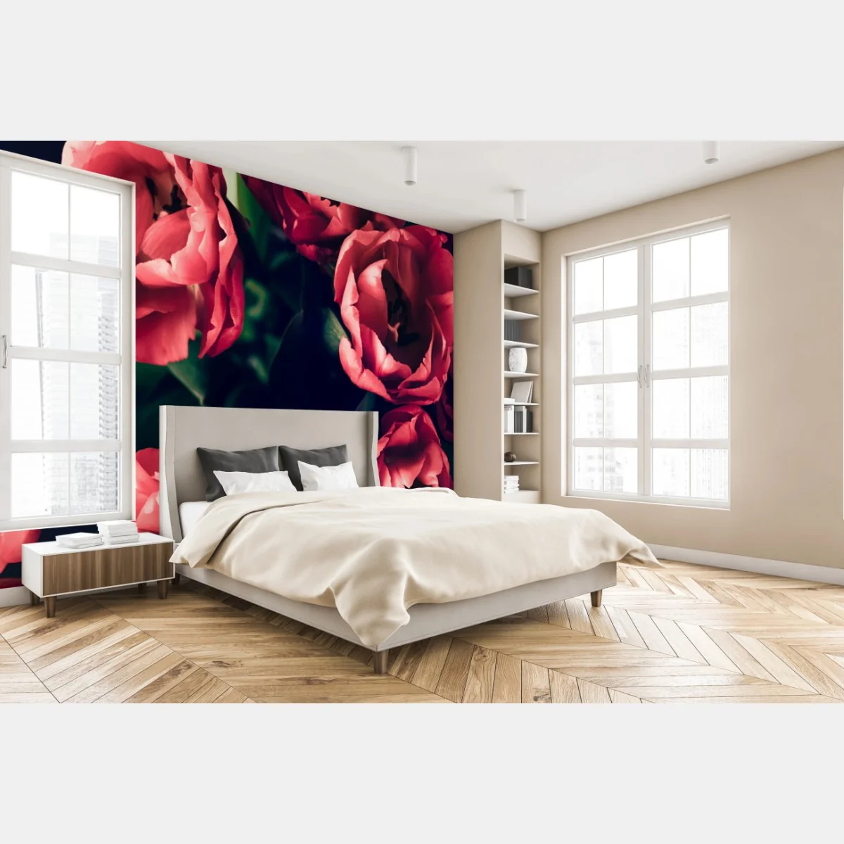 Fototapete stimmungsvolles rosa tulpenbukett – Wallnifity®