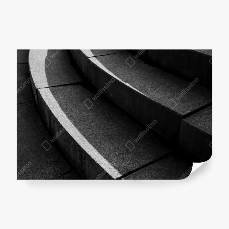 Fototapete geschwungene betontreppe im schatten