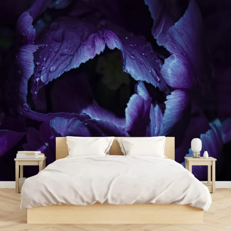 Fototapete lila tulpe im ultravioletten licht – Wallnifity®