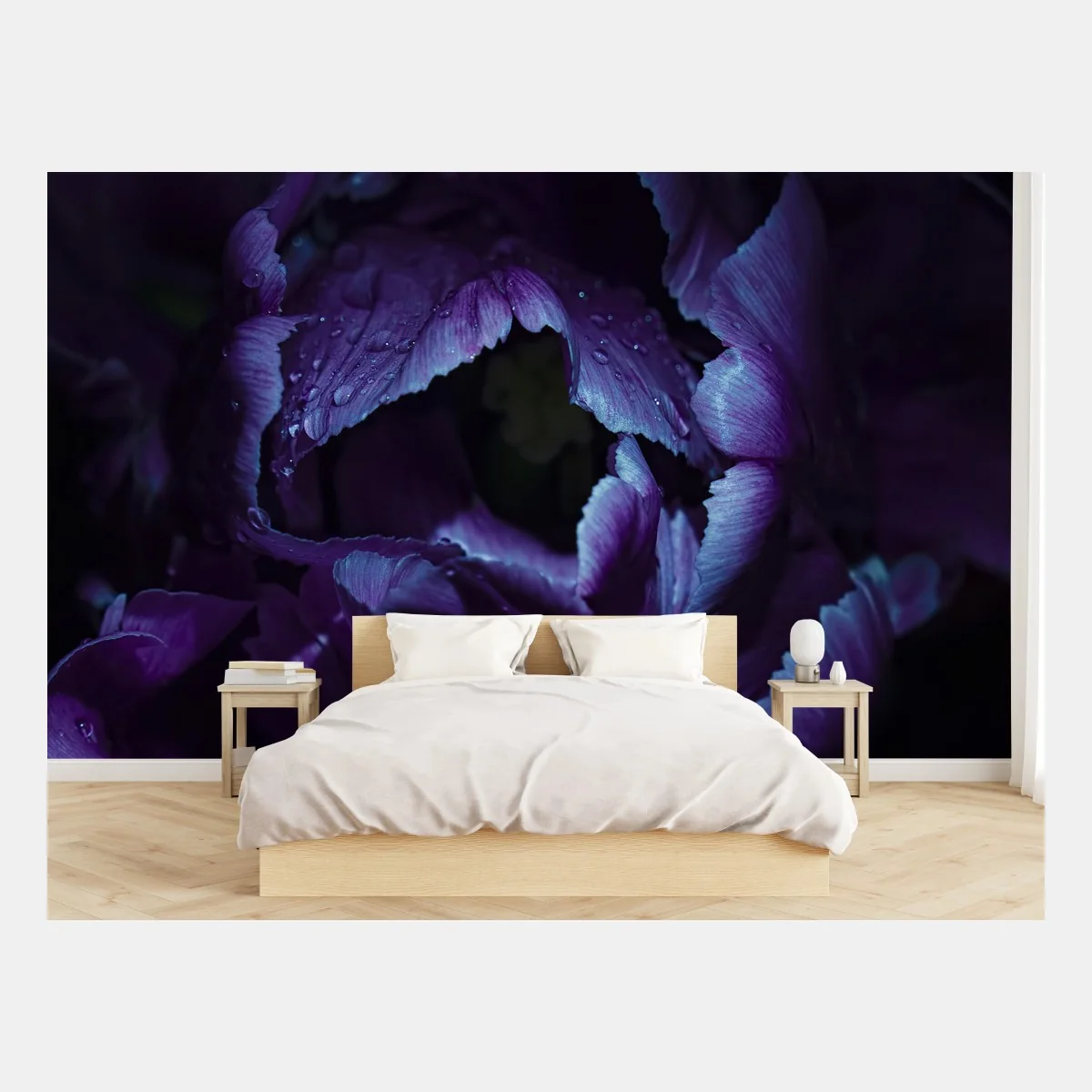 Fototapete lila tulpe im ultravioletten licht – Wallnifity®