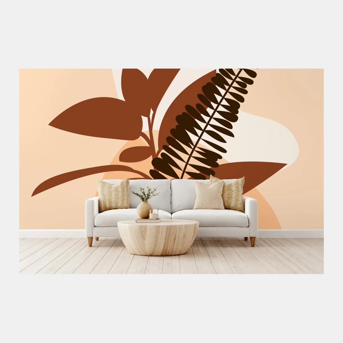 Fototapete erdige abstrakte blätter – Wallnifity®