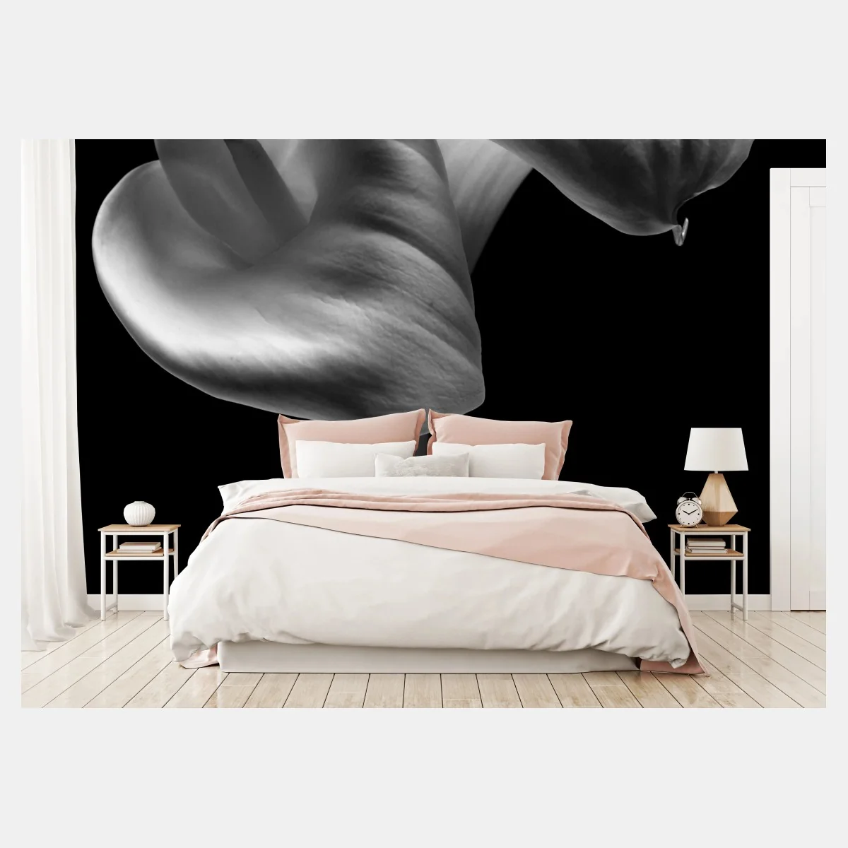 Fototapete elegante calla-blüten in monochrom – Wallnifity® Fototapete elegante calla-blüten in monochrom – Wallnifity®