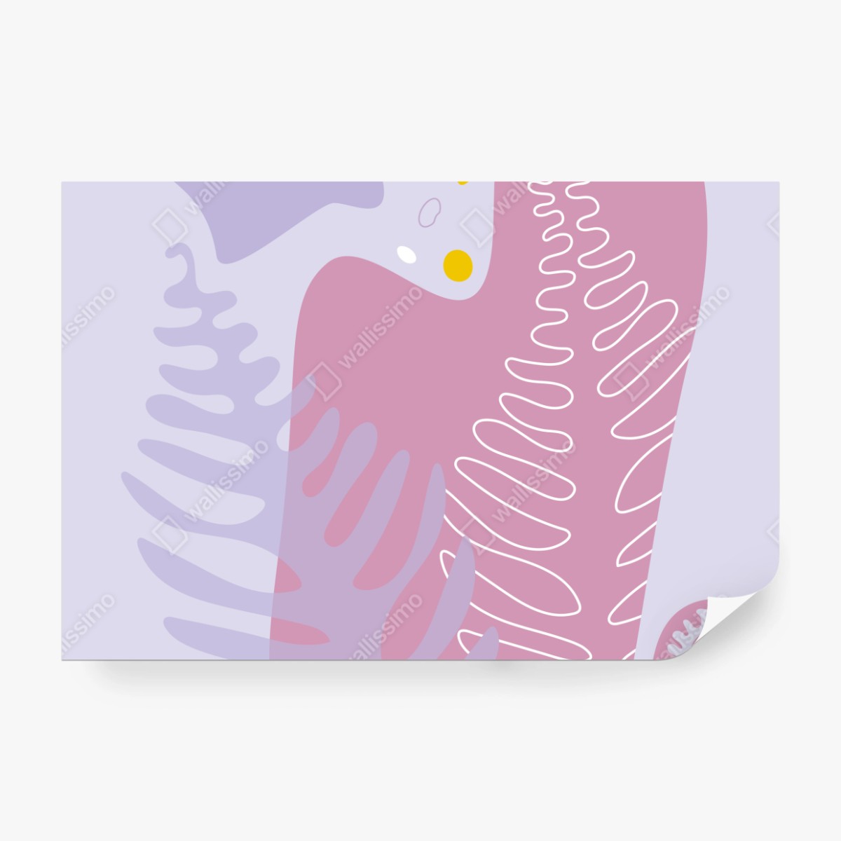 Fototapete zarte pastell-botanische abstraktion – Wallnifity® Fototapete zarte pastell-botanische abstraktion – Wallnifity®