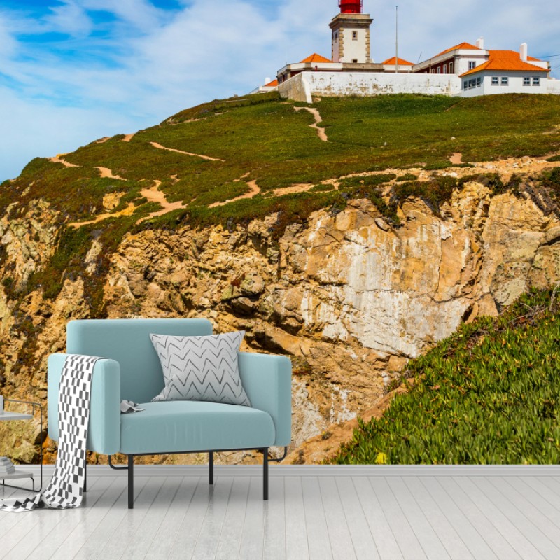 Fototapete leuchtturm auf den klippen von Cabo da Roca