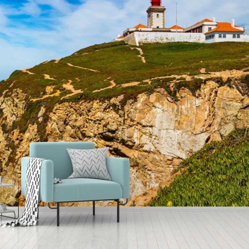 Fototapete leuchtturm auf den klippen von Cabo da Roca