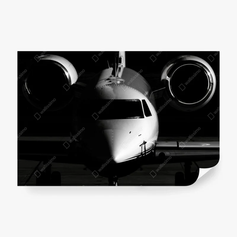 Fototapete monochrome frontalansicht eines privatjets