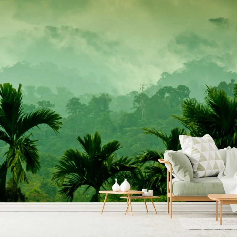 Fototapete neblige tropische dschungellandschaft – Wallnifity® Fototapete neblige tropische dschungellandschaft – Wallnifity®