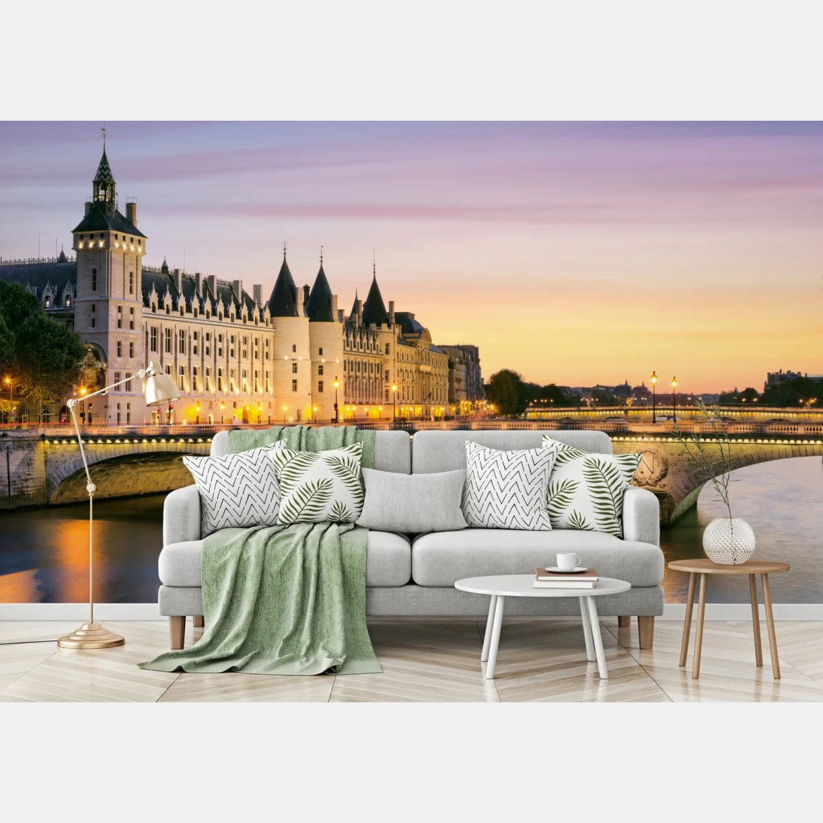 Fototapete Paris sonnenuntergang über der historischen brücke – Wallnifity® Fototapete Paris sonnenuntergang über der historischen brücke – Wallnifity®