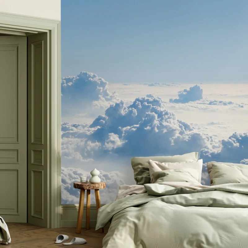 Fototapete luftige wolkenlandschaft im soften blau