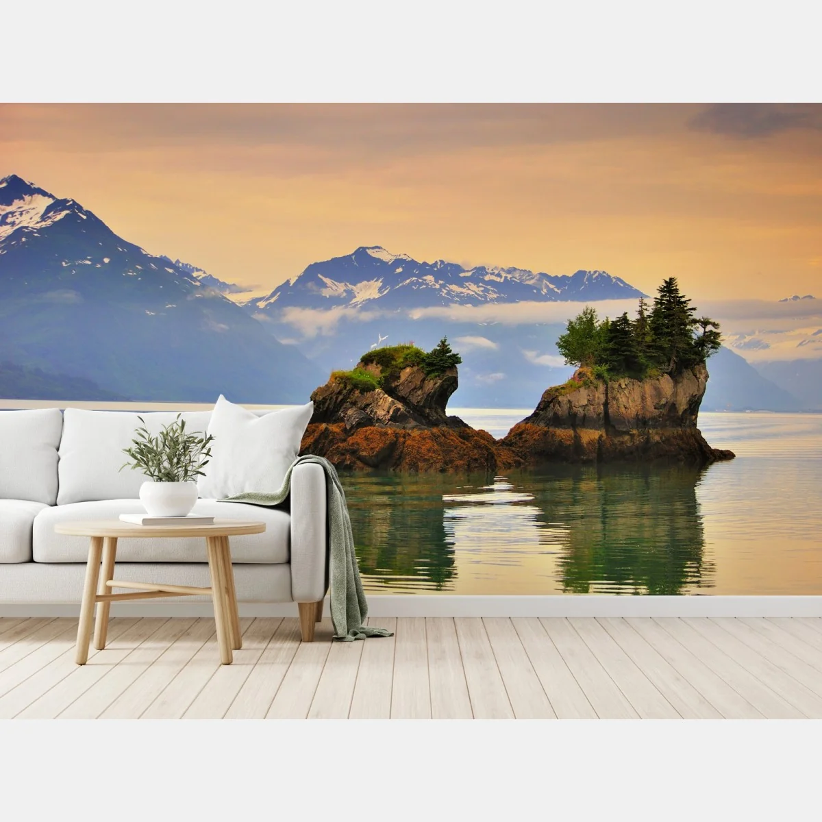 Fototapete ruhige inselspiegelungen bei sonnenuntergang – Wallnifity® Fototapete ruhige inselspiegelungen bei sonnenuntergang – Wallnifity®
