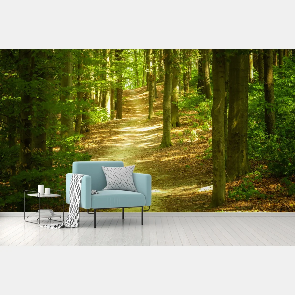 Fototapete sonniger waldpfad – Wallnifity® Fototapete sonniger waldpfad – Wallnifity®