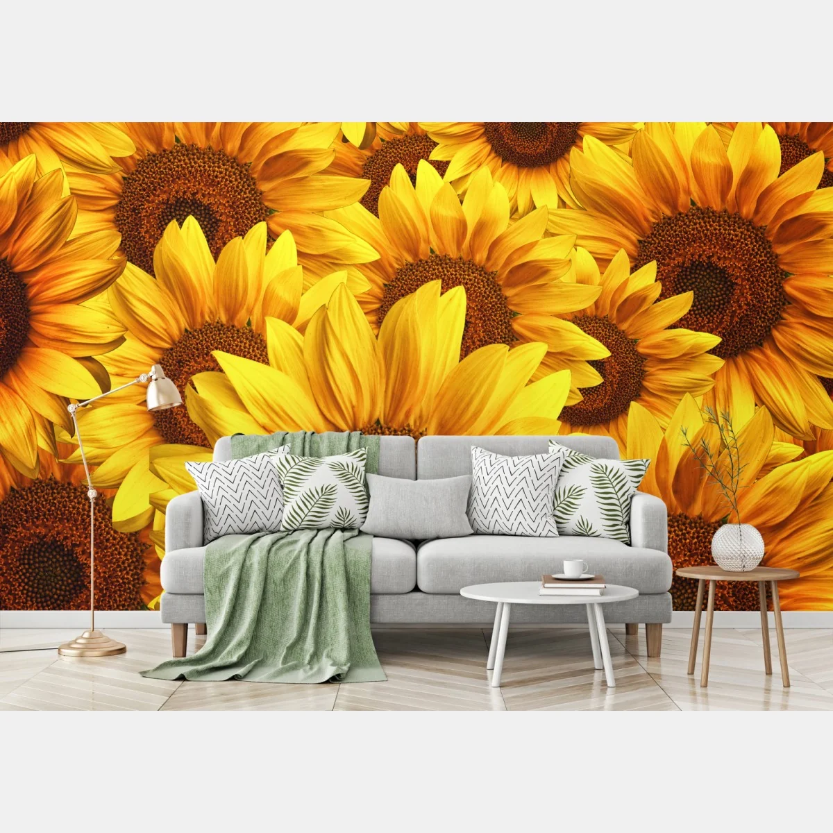 Fototapete goldene sonnenblumen – Wallnifity®