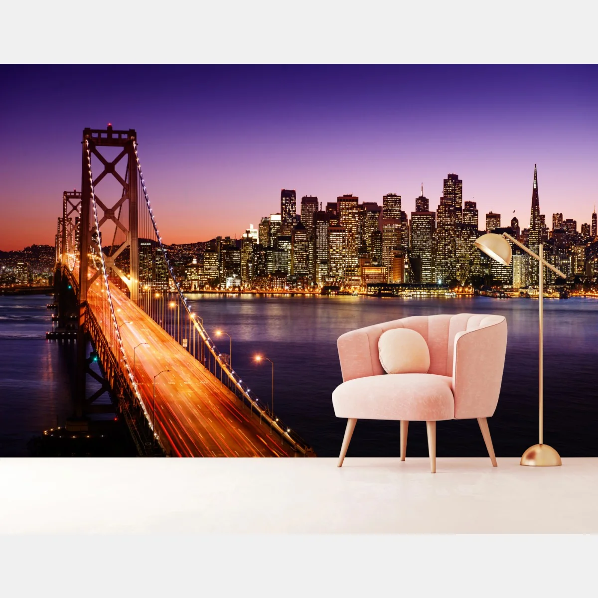 Fototapete San Francisco skyline bei sonnenuntergang – Wallnifity®