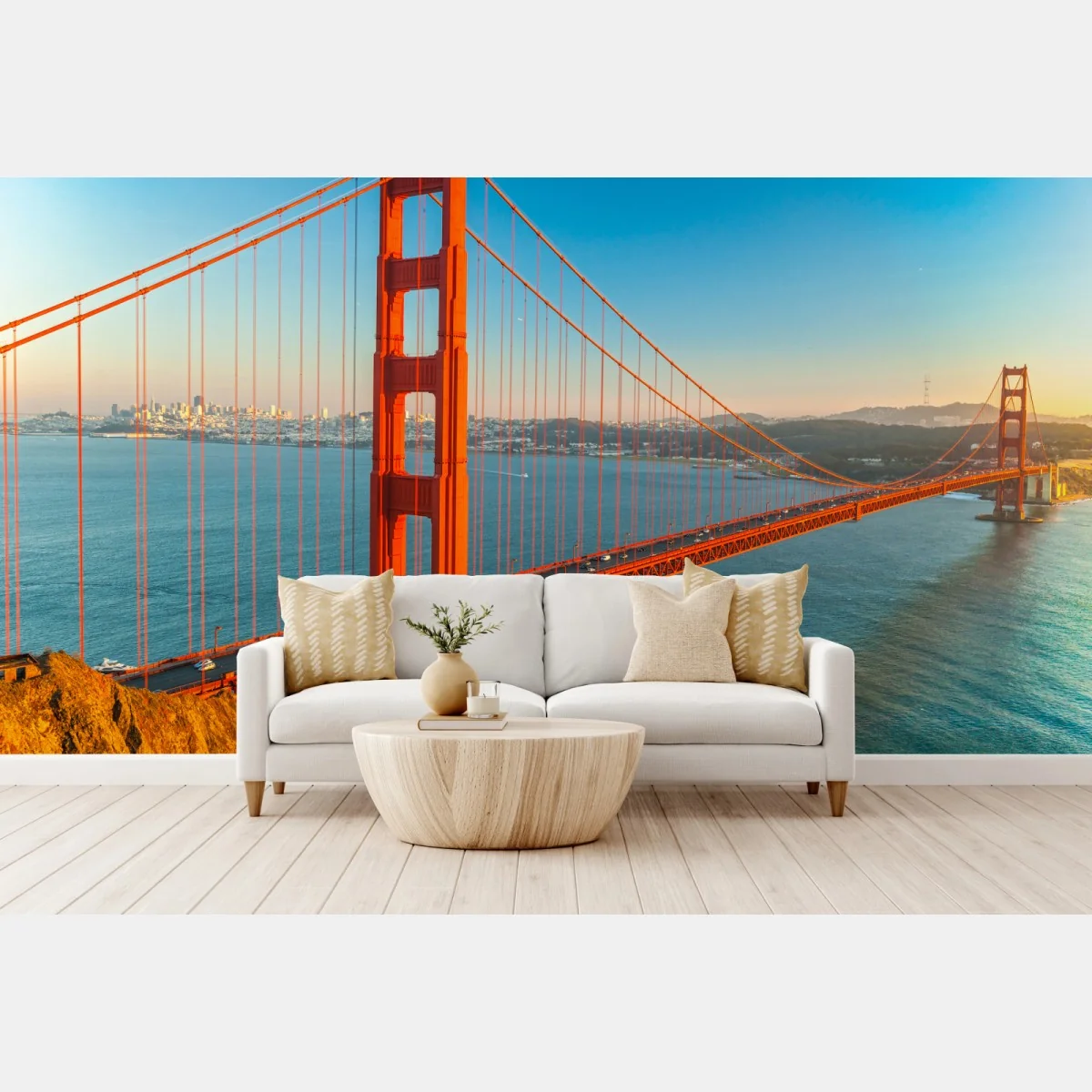 Fototapete Golden Gate bei sonnenuntergang – Wallnifity®
