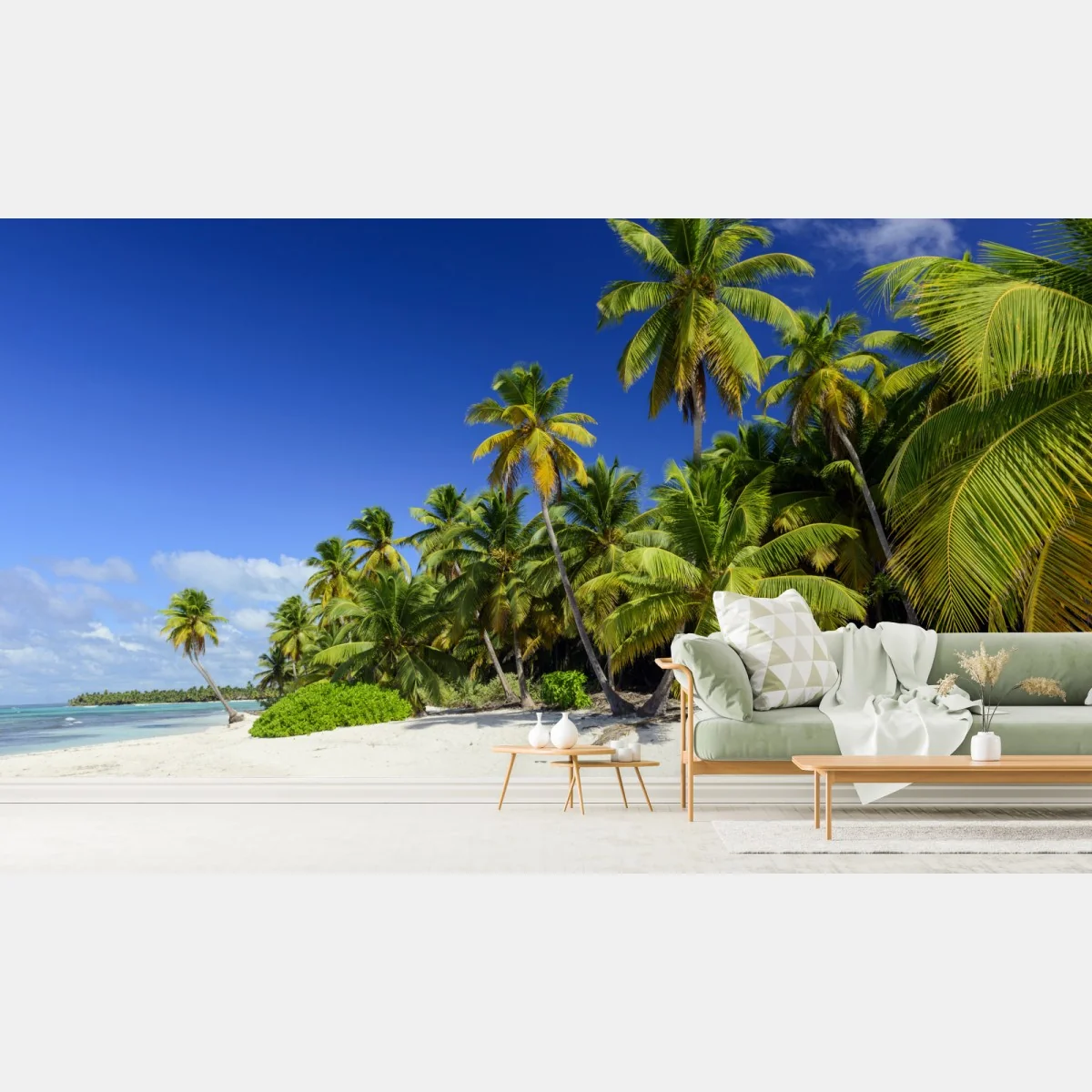 Fototapete ruhiger tropischer strand in Punta Cana – Wallnifity®