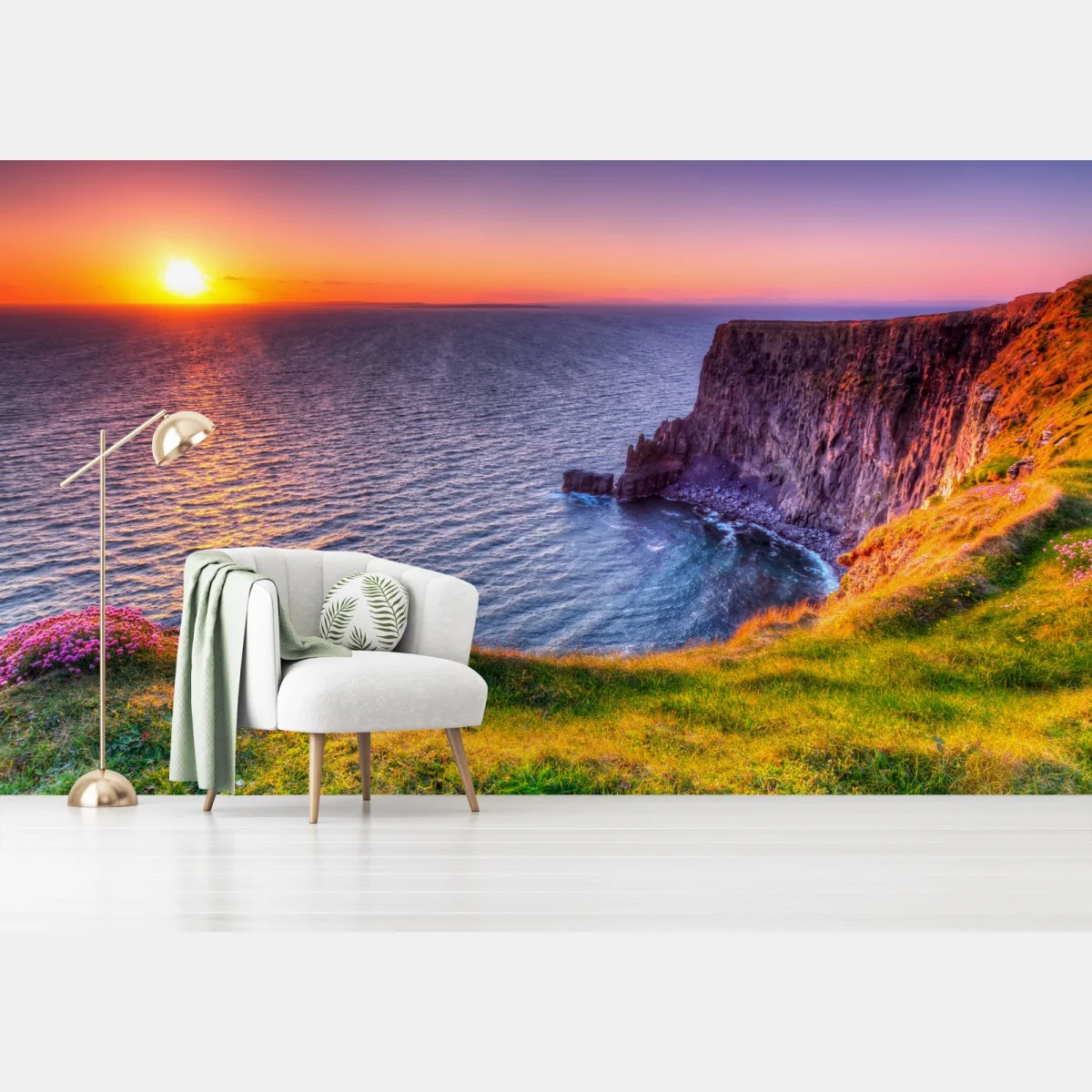 Fototapete sonnenuntergang über zerklüfteten küstenklippen – Wallnifity® Fototapete sonnenuntergang über zerklüfteten küstenklippen – Wallnifity®