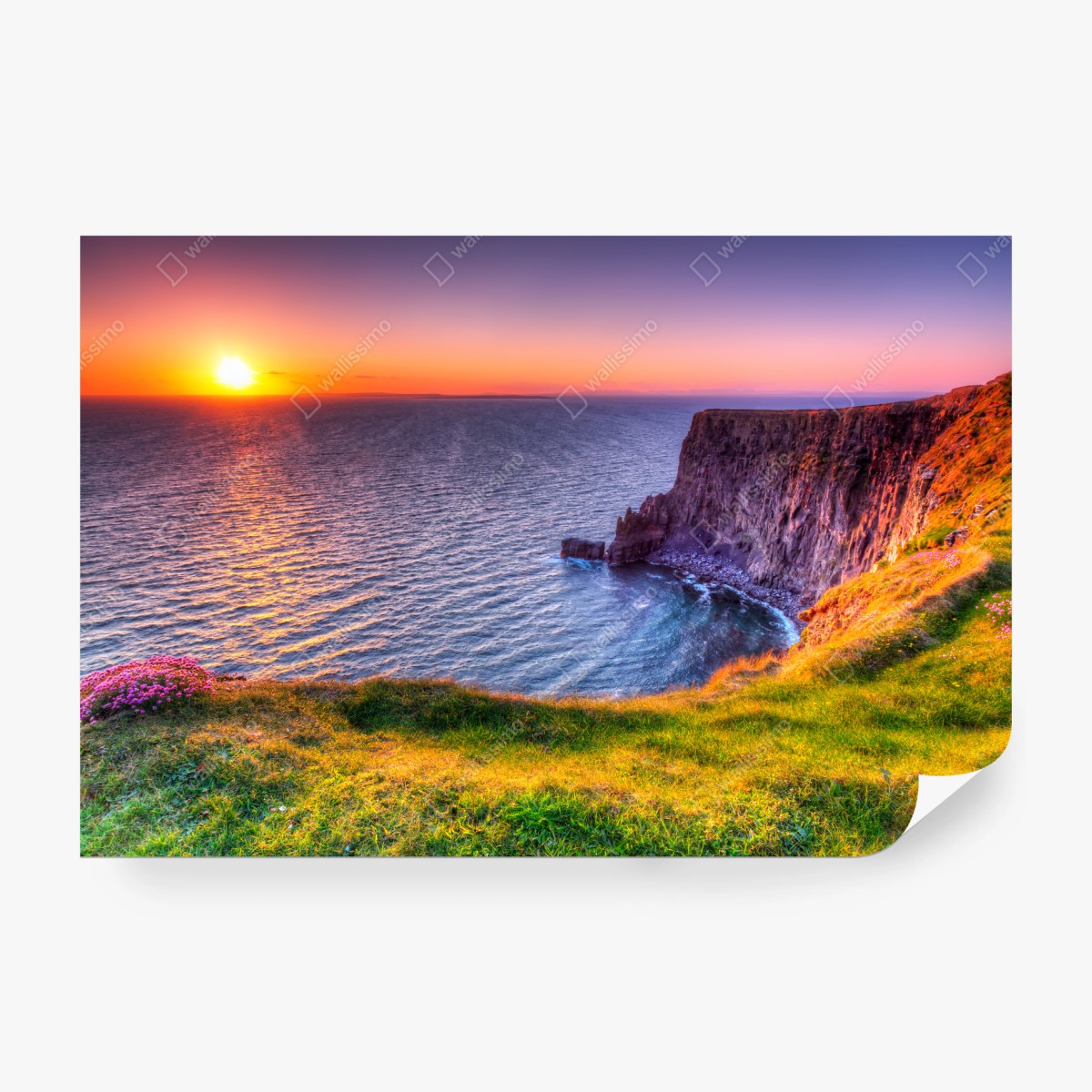 Fototapete sonnenuntergang über zerklüfteten küstenklippen – Wallnifity® Fototapete sonnenuntergang über zerklüfteten küstenklippen – Wallnifity®