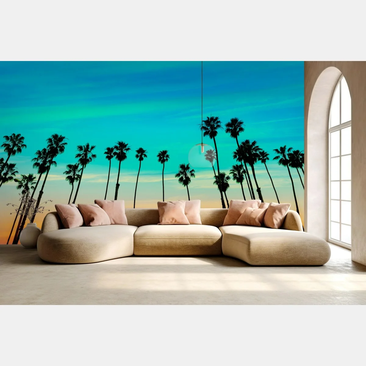 Fototapete palmen-silhouette bei sonnenuntergang in Kalifornien – Wallnifity® Fototapete palmen-silhouette bei sonnenuntergang in Kalifornien – Wallnifity®