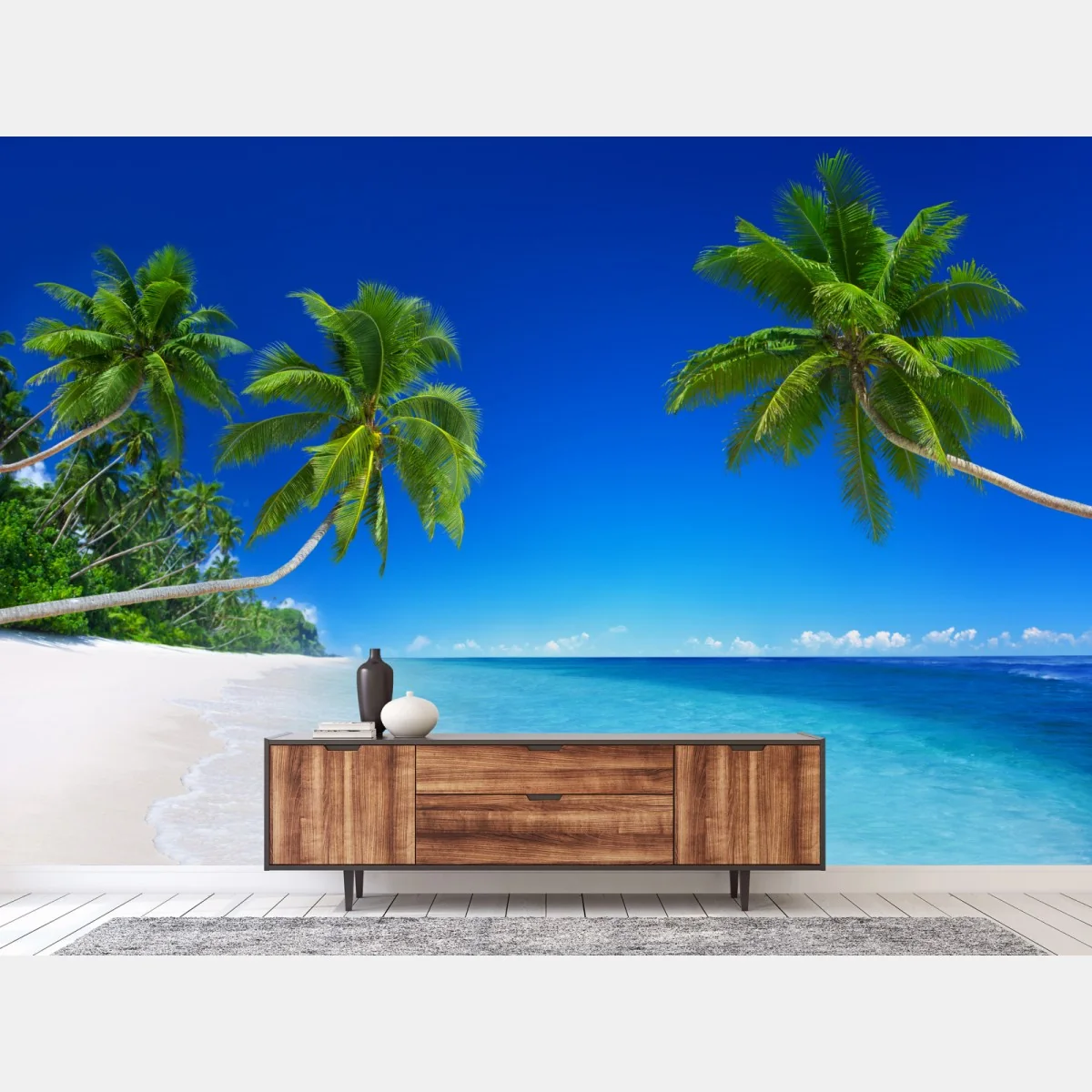 Fototapete tropischer strand mit palmen – Wallnifity® Fototapete tropischer strand mit palmen – Wallnifity®