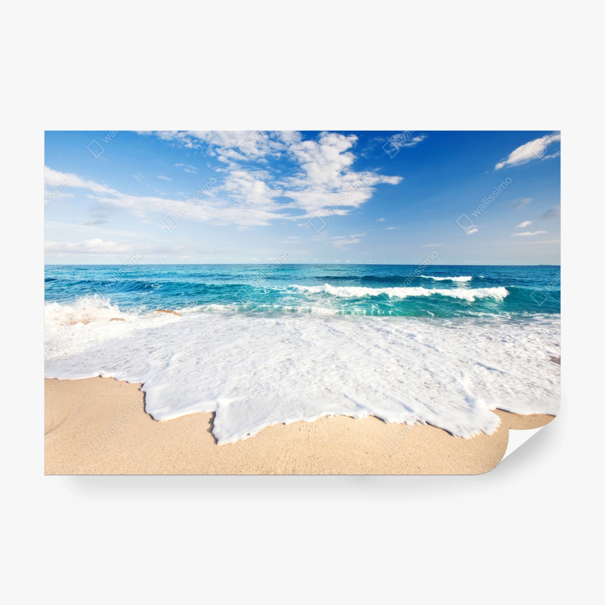 Fototapete türkisfarbene wellen am sandstrand – Wallnifity® Fototapete türkisfarbene wellen am sandstrand – Wallnifity®